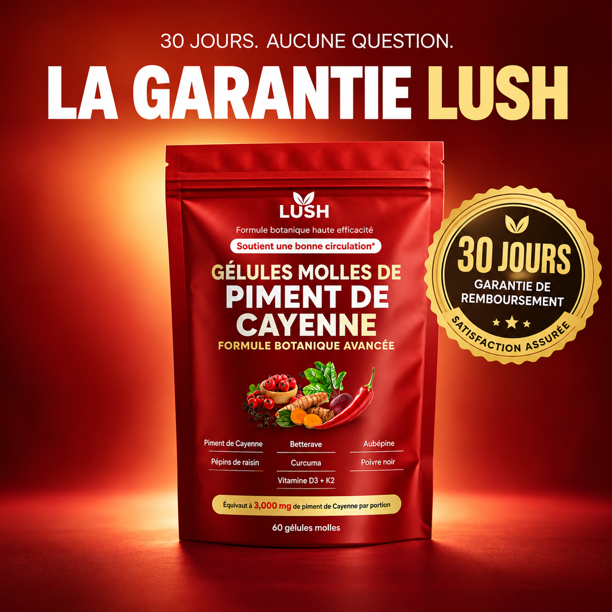 Lush™ Gélules molles de piment de Cayenne
